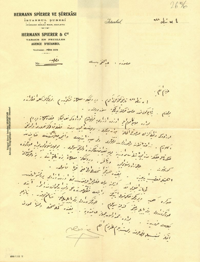 Resim 1. Hermann Spierer ve Şürekâsı Antetli Evrak